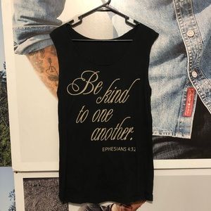Forever 21 Be Kind To One Another Ephesians 4:32 Hand-cut Muscle Shirt Size S